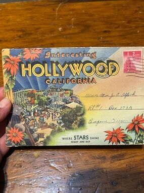 Vintage Hollywood Folding Postcard Souvenir Book